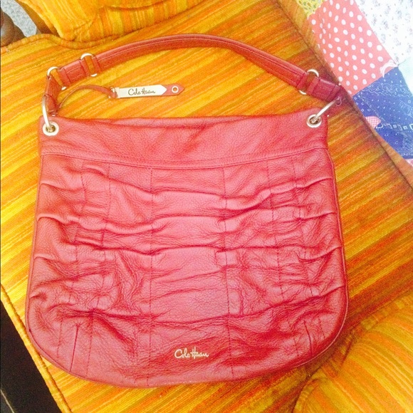 Cole Haan Handbags - COLE HAAN Red Leather Shoulder Bag Tote Handbag